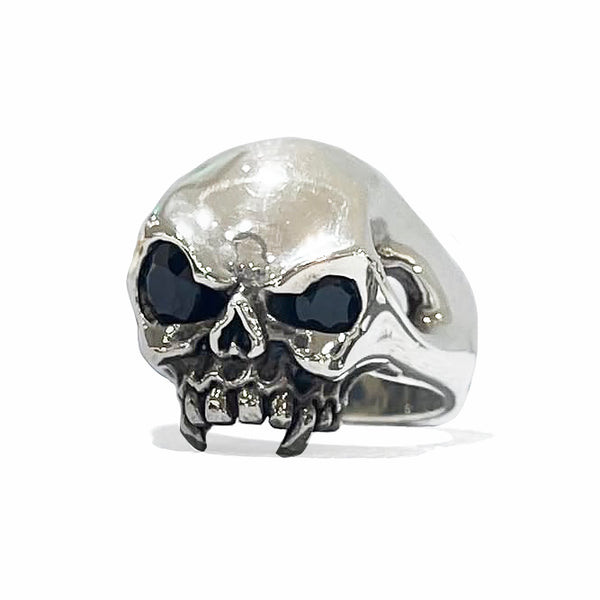 SMALL VAMPIRE SKULL RING w/ CZ EYES
