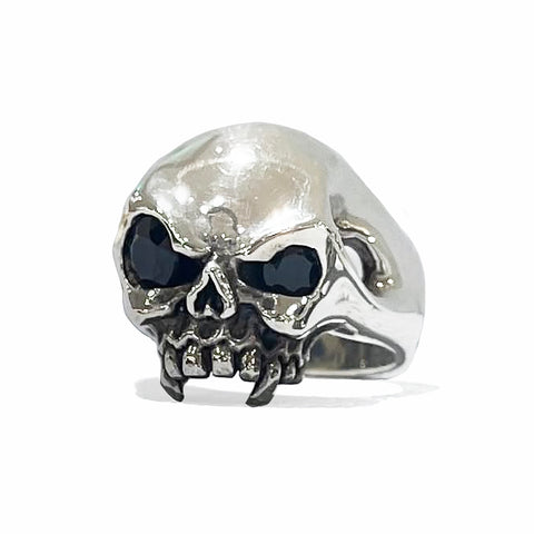 SMALL VAMPIRE SKULL RING w/ CZ EYES