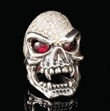 GORGEOUS SKULL RING w/ CZ AND PAVE CZ