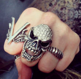 GORGEOUS SKULL RING w/ CZ AND PAVE CZ