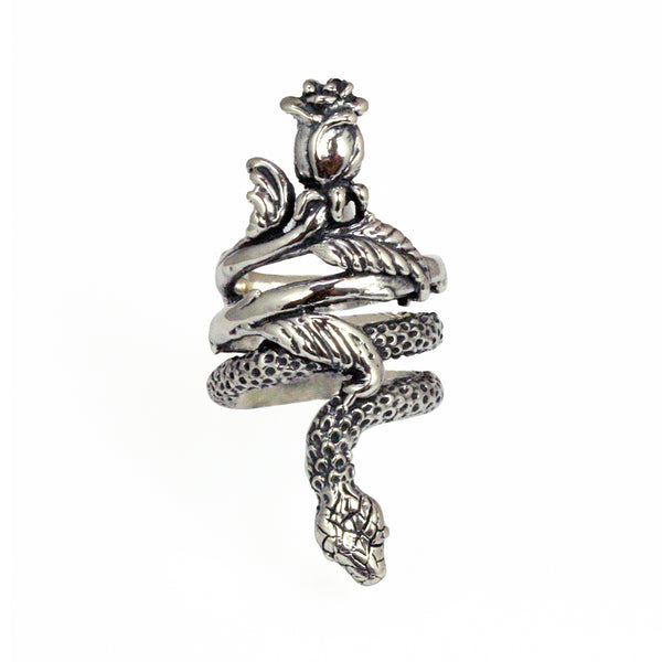 SNAKE & ROSEBUD RING