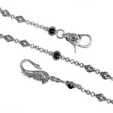 TURRET LINK WALLET CHAIN w/ SWAN HOOK, CROWN CLIP & ST. FRANCIS ONYX