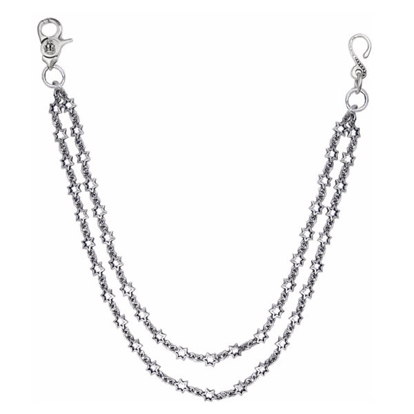 DOUBLE STARFRAME WALLET CHAIN w/ CROWN CLIP