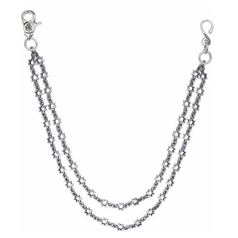 DOUBLE STARFRAME WALLET CHAIN w/ CROWN CLIP