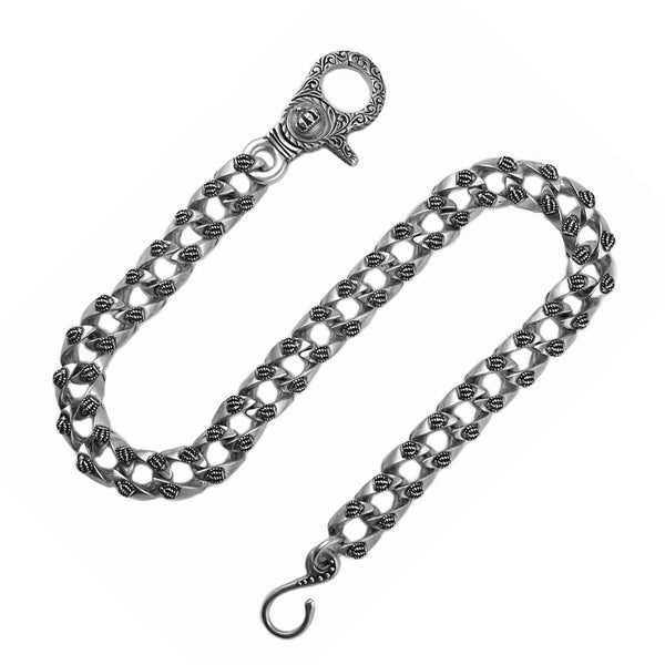CROWN LINK WALLET CHAIN w/ TRIBAL CLIP