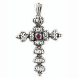 REPEATED CROWN CROSS w/ PRECIOUS STONE