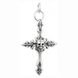 LARGE FLEUR DES LIS CROSS PENDANT w/ CENTER EMBLEM
