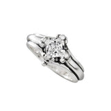 TRIPLE BAND SOLITAIRE RING w/ CZ