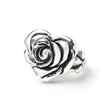 HEART ROSE RING w/ CZs