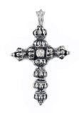 REPEATED CROWN CROSS w/ PRECIOUS STONE