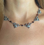 ETERNAL HEART NECKLACE w/ CZ & PEARLS