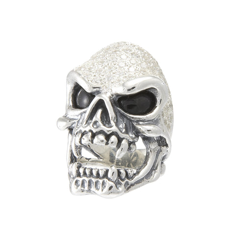GORGEOUS SKULL RING w/ CZ & PCZ