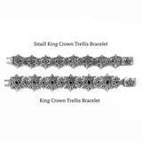 KING CROWN TRELLIS BRACELET w/ CZs