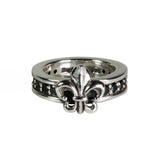 FLEUR DE LIS RING w/ CZ BAND