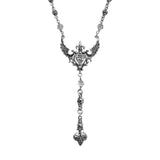 CORONET WINGED HEART ROSARY w/ CZ