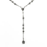SMALL ROSE BEAD ROSARY w/ SMALL ROYAL CROWN