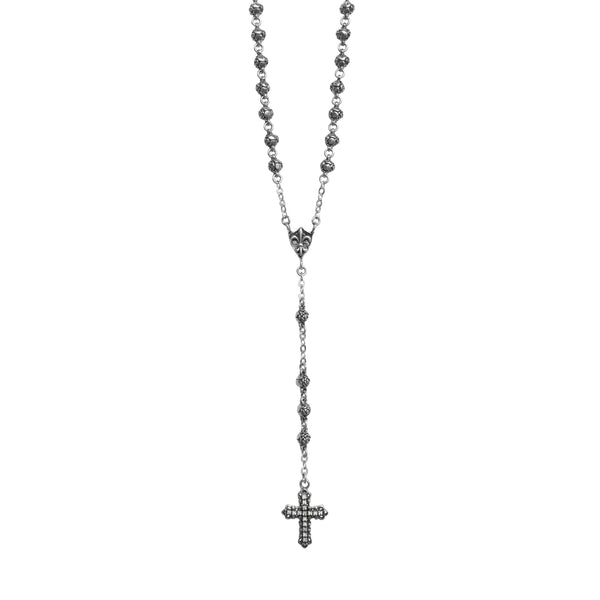 SMALL ROSE BEAD ROSARY w/ TINY CONSORT CROSS