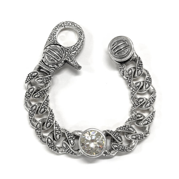 TRIBAL LINK BRACELET w/ 1 CZ