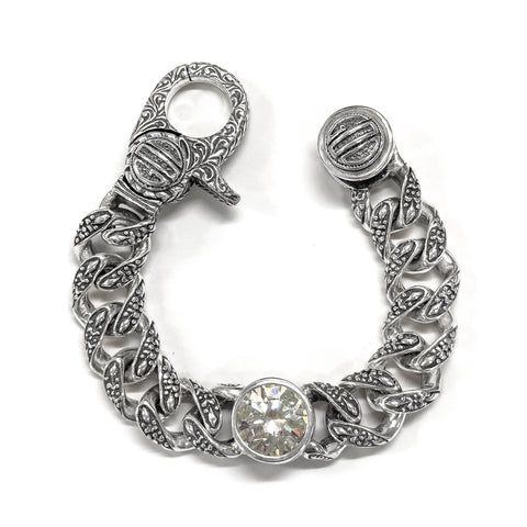 TRIBAL LINK BRACELET w/ 1 CZ