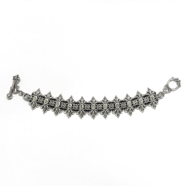 SMALL DOUBLE FLEUR-DE-LYS TRELLIS BRACELET