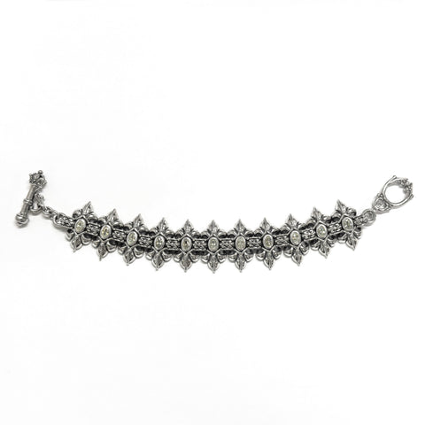 SMALL DOUBLE FLEUR-DE-LYS TRELLIS BRACELET