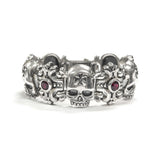 SKULL & CROSS TRELLIS BRACELET w/ CZs