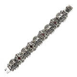 SKULL & CROSS TRELLIS BRACELET w/ CZs