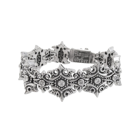 SMALL KING CROWN TRELLIS BRACELET w/ CZs