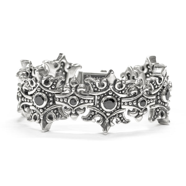 KING CROWN TRELLIS BRACELET w/ CZs