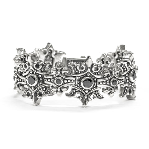 KING CROWN TRELLIS BRACELET w/ CZs