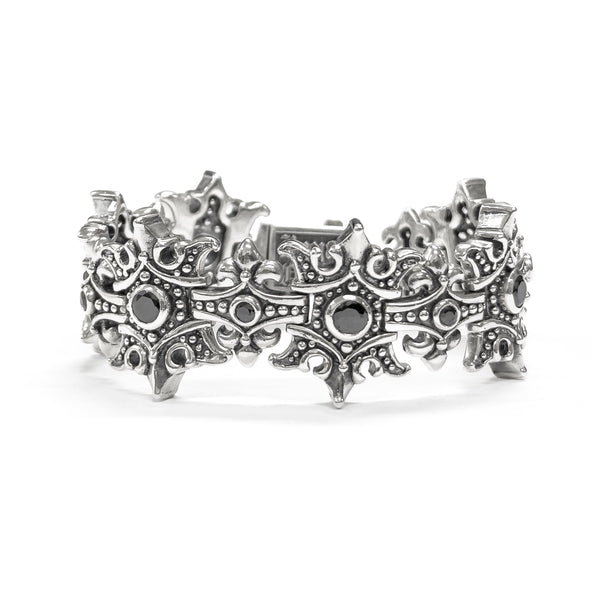 KING CROWN TRELLIS BRACELET w/ CZs