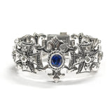 CROSS TRELLIS BRACELET w/ AMULET & CZs
