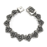 SMALL HEART ROSE LINKS BRACELET w/ PAVÉ CZ ON CENTER ROSE
