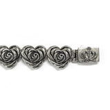 HEART ROSE LINKS BRACELET w/ PAVÉ CZ ON CENTER HEART