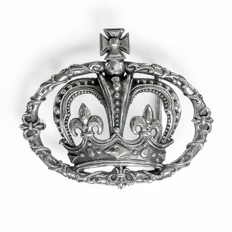 CROWN IN FLEUR DES LIS VINE BELT BUCKLE