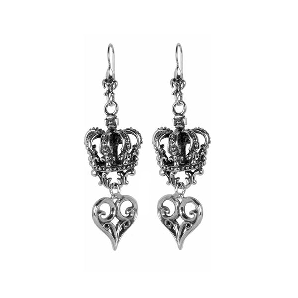 CORONATION CROWN EARRINGS w/ ALLEGRA HEART