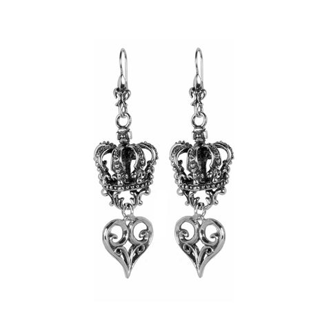 CORONATION CROWN EARRINGS w/ ALLEGRA HEART