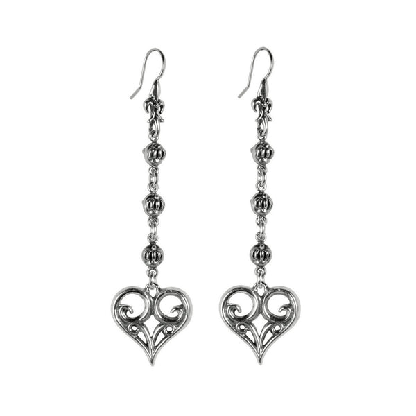 ALLEGRA HEART ON FDL CROWN BEAD EARRINGS