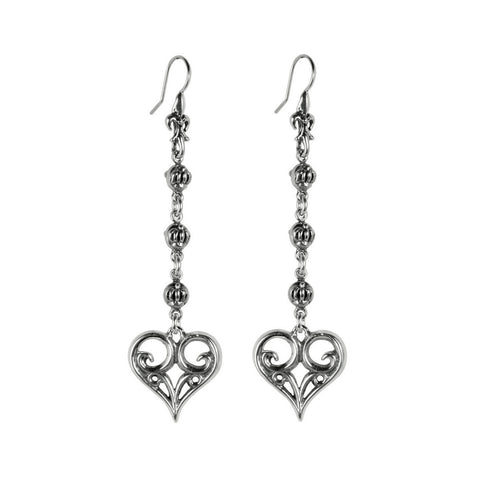 ALLEGRA HEART ON FDL CROWN BEAD EARRINGS