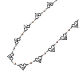 ETERNAL HEART NECKLACE w/ CZ & PEARLS