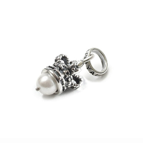 SMALL ROYAL CROWN PENDANT w/ PEARL