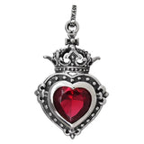 LARGE DEMI GOD HEART PENDANT w/ CROWN