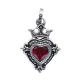 DEMI GOD HEART PENDANT w/ CROWN & CZ