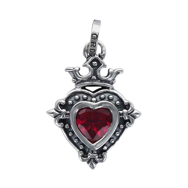 DEMI GOD HEART PENDANT w/ CROWN & CZ