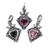 DEMI GOD HEART PENDANT w/ CROWN & CZ