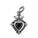 DEMI GOD HEART PENDANT w/ CROWN & CZ