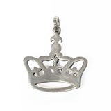 SMALL FLEUR-DE-LYS CROWN PENDANT w/ PAVÉ CZ