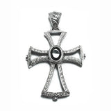 MONARCH CROSS PENDANT w/ DIAMONDS & ONYX