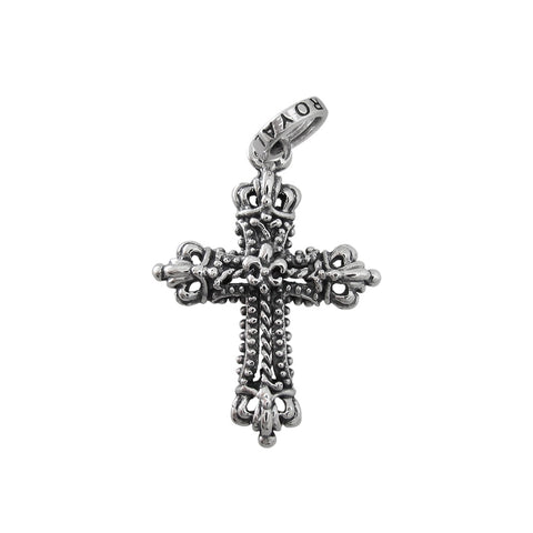 SMALL CORONATION CROSS PENDANT w/ CROWNS & FLEUR-DE-LYS