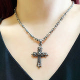 SMALL CORONATION CROSS PENDANT w/ CROWNS & FLEUR-DE-LYS
